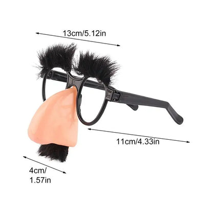 Big Nose Glasses with Eyebrows Mustache Silly Funny Photo Props Halloween Party Eyeglasses Novelty Prank for Birthday Parties 3