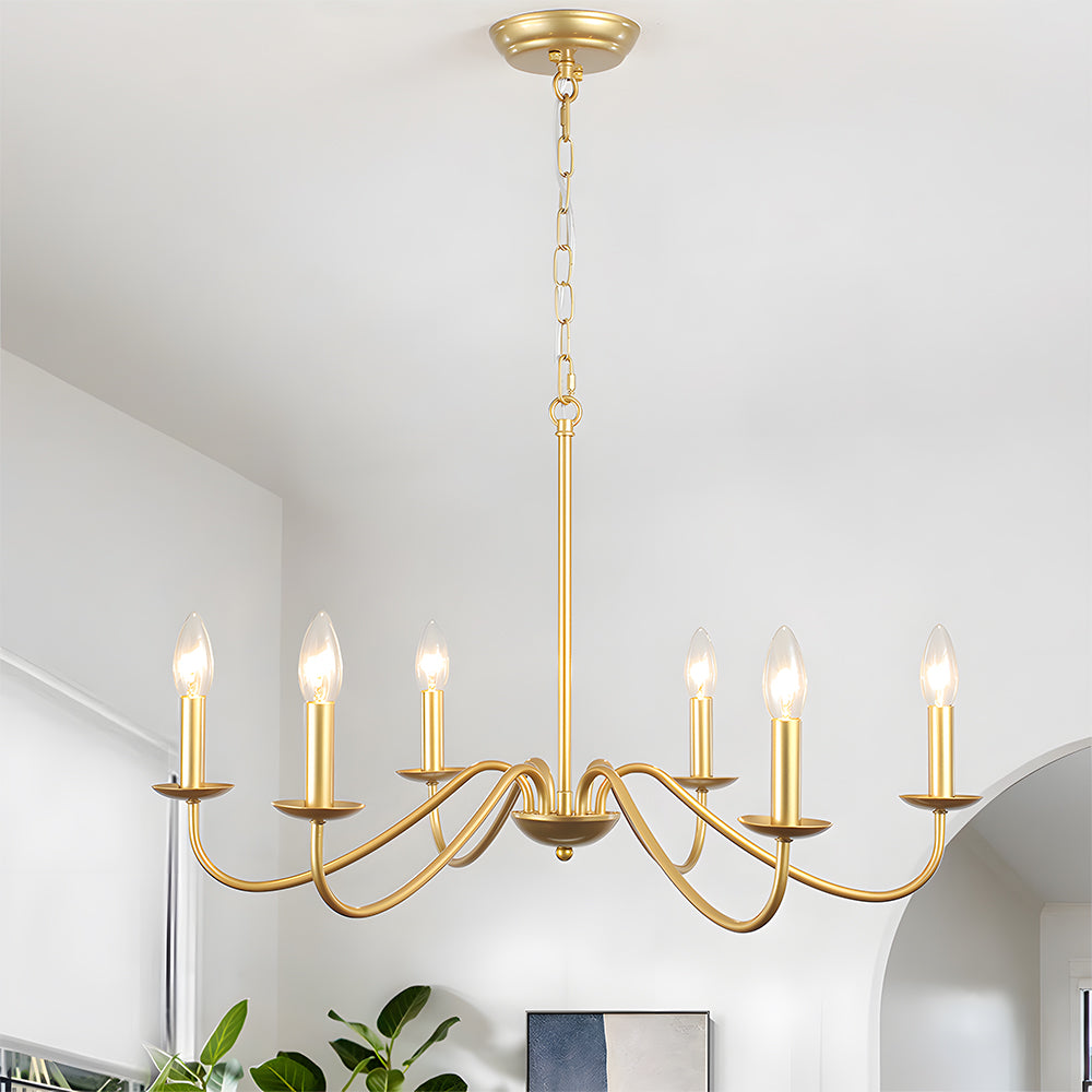 Black Candle Chandelier Light – Ceiling Lamp for Living & Dining Rooms 7