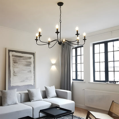 Black Candle Chandelier Light – Ceiling Lamp for Living & Dining Rooms 9