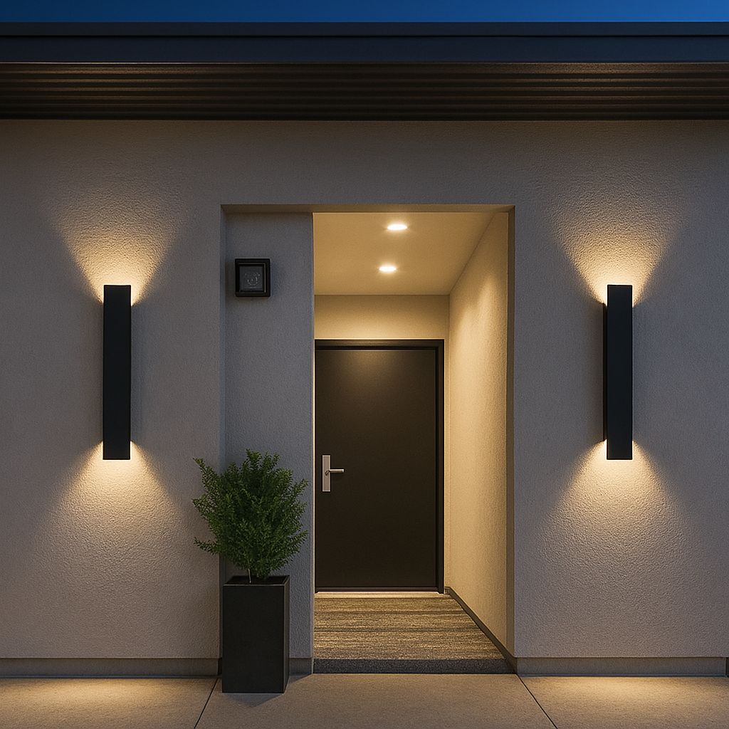Black Long Outdoor Wall Light 2