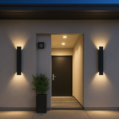 Black Long Outdoor Wall Light 2
