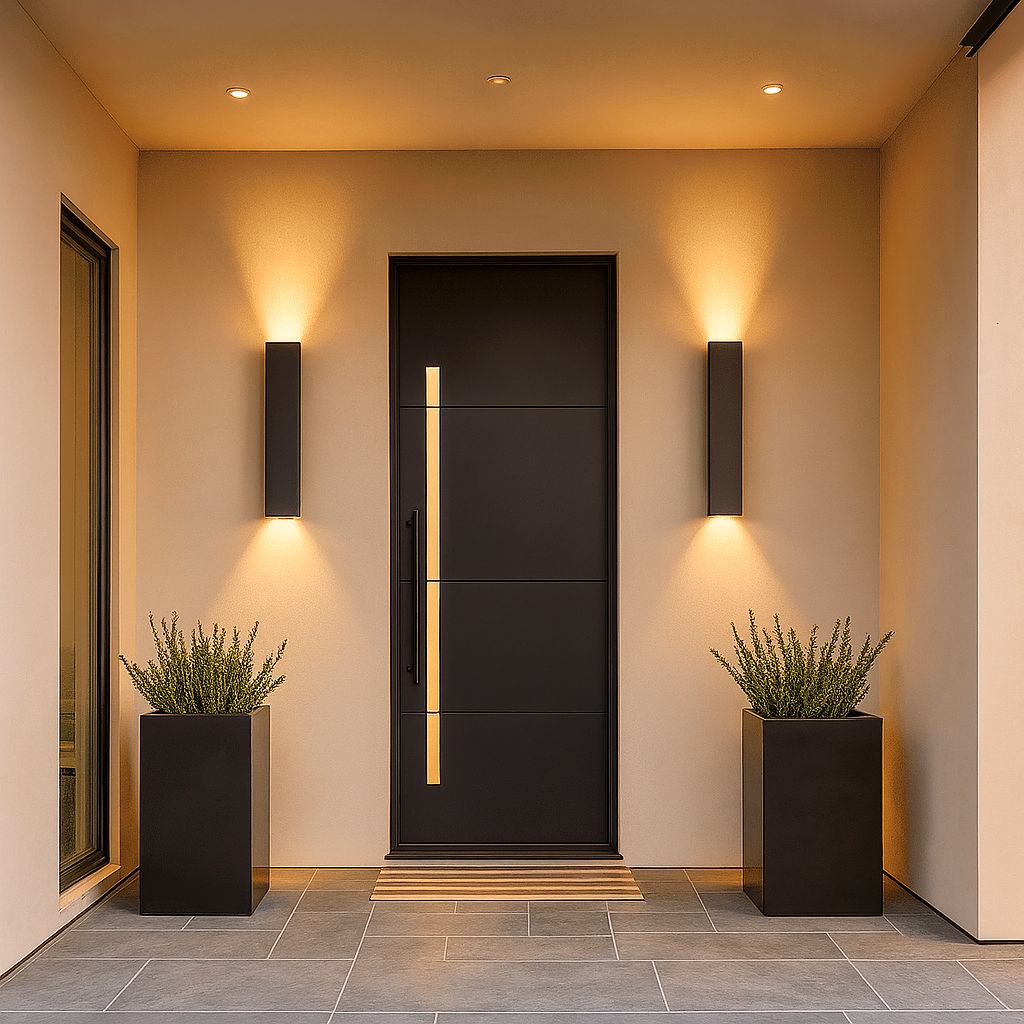 Black Long Outdoor Wall Light 3