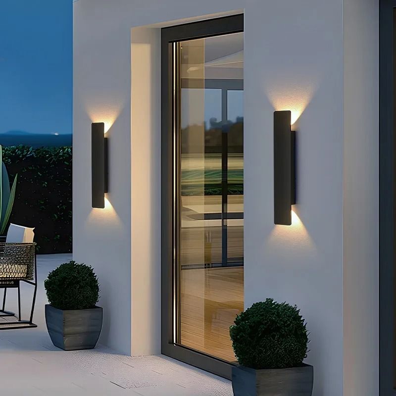 Black Long Outdoor Wall Light 5