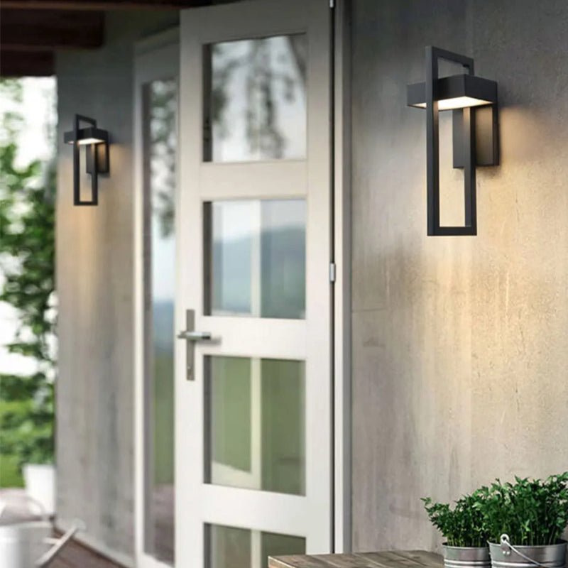 Black Up Down Outdoor Wall Light 6