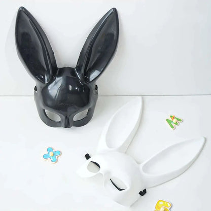Black White Rabbit Mask Halloween Party Decoration Party Long Ears Rabbit Bunny Mask Costume Cosplay 1