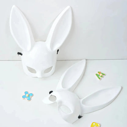 Black White Rabbit Mask Halloween Party Decoration Party Long Ears Rabbit Bunny Mask Costume Cosplay 2