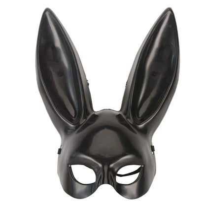 Black White Rabbit Mask Halloween Party Decoration Party Long Ears Rabbit Bunny Mask Costume Cosplay 3