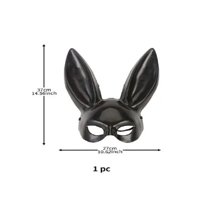 Black White Rabbit Mask Halloween Party Decoration Party Long Ears Rabbit Bunny Mask Costume Cosplay 5