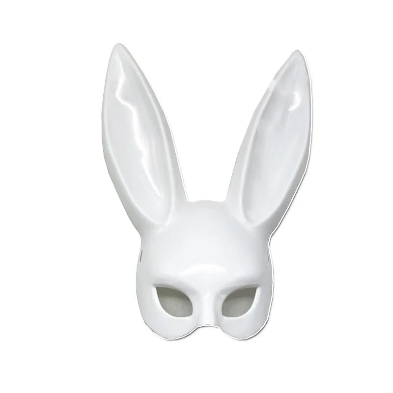 Black White Rabbit Mask Halloween Party Decoration Party Long Ears Rabbit Bunny Mask Costume Cosplay 6