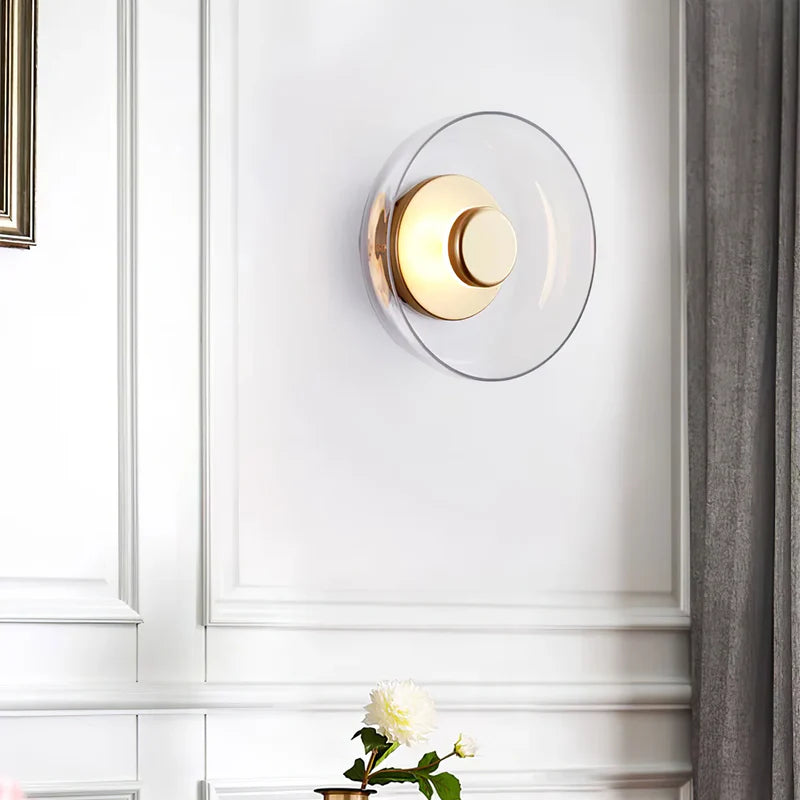 LuxRoyale Nordic Simple Round Gold-Toned Wall Light Circular LED Sconce