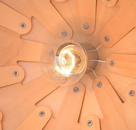Bolania | Pendant light - Pine cone design - Natural wood light 8
