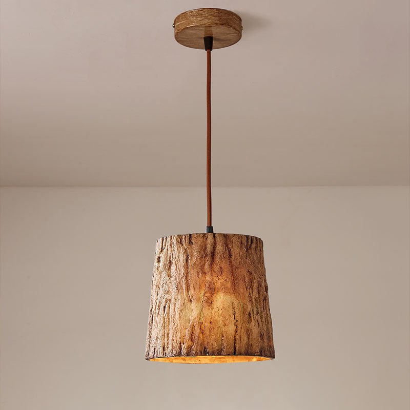 Bolania | Pendant light - Wooden block - Rustic style - Natural wood design 1