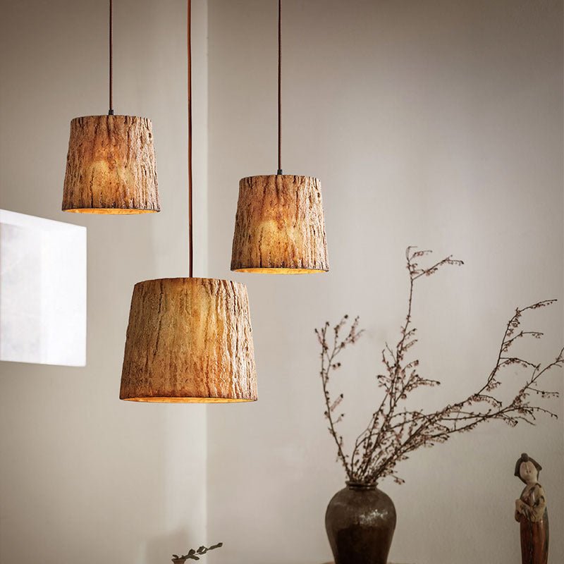 Bolania | Pendant light - Wooden block - Rustic style - Natural wood design 3