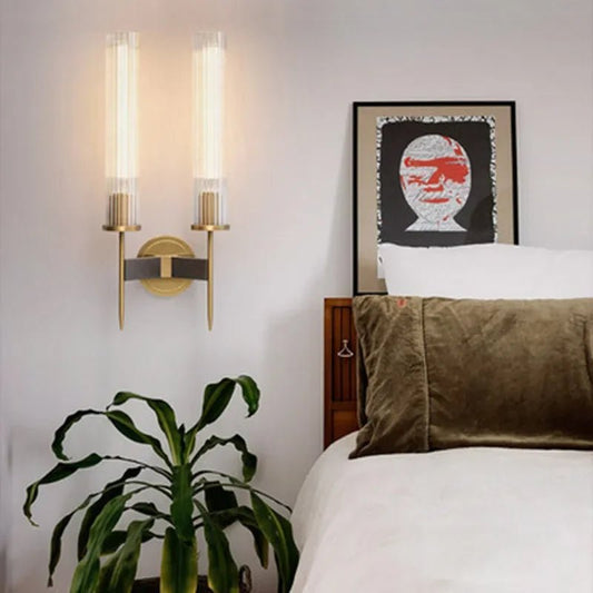 Lumora Modern Wall Sconce - Luxury Copper Glass Contemporary Design Premium Lighting