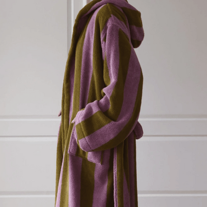 Bold Stripe Cloak Cotton Bathrobe 100% Organic Cotton Bathrobe 0