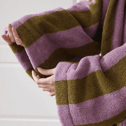 Bold Stripe Cloak Cotton Bathrobe 100% Organic Cotton Bathrobe 3