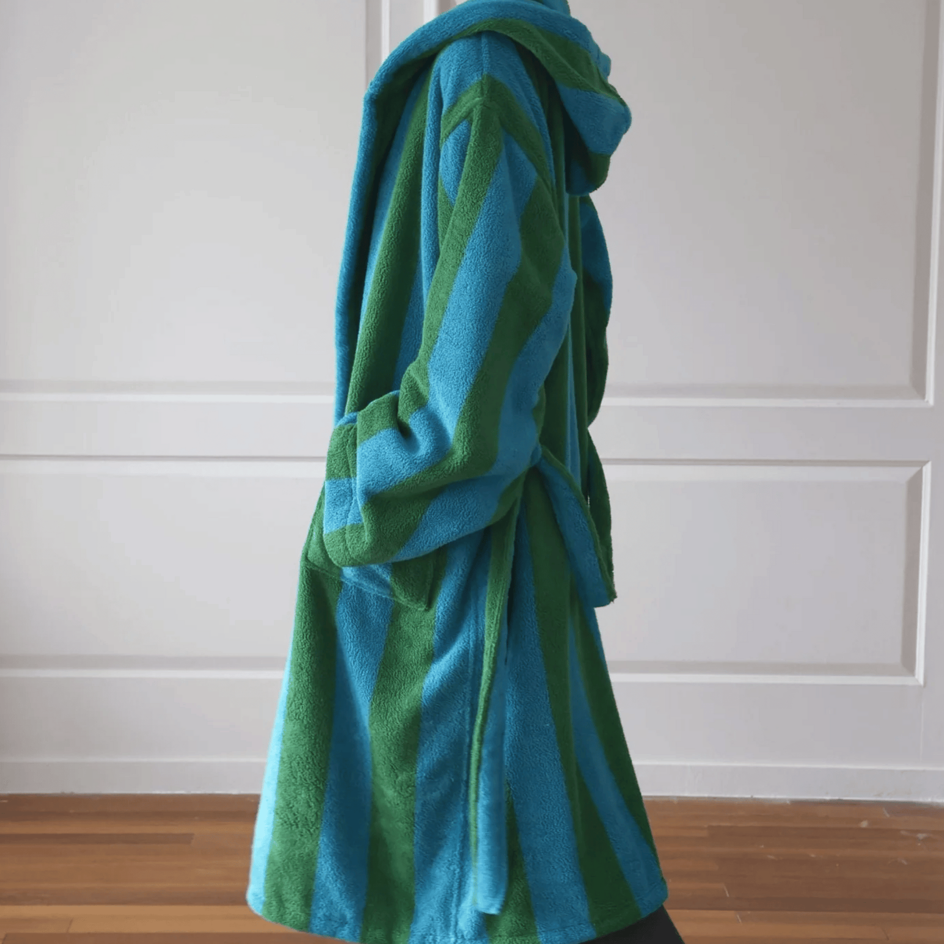 Bold Stripe Cloak Cotton Bathrobe 100% Organic Cotton Bathrobe 5