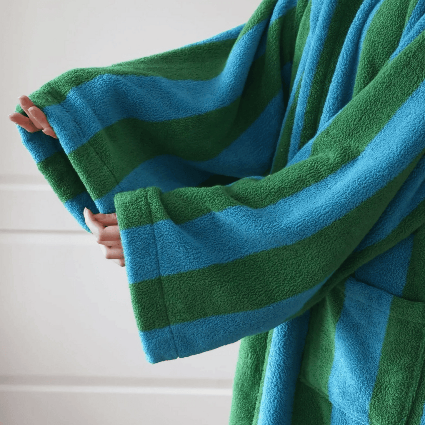 Bold Stripe Cloak Cotton Bathrobe 100% Organic Cotton Bathrobe 6