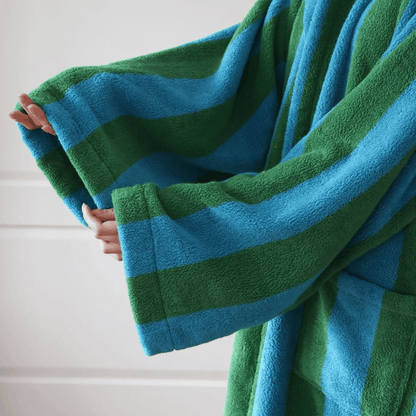 Bold Stripe Cloak Cotton Bathrobe 100% Organic Cotton Bathrobe 6