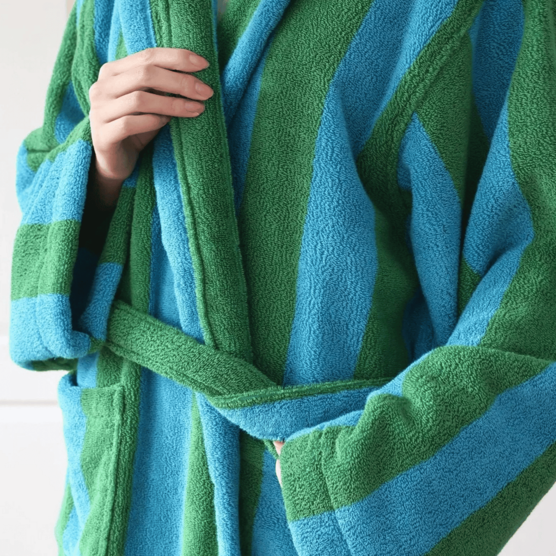 Bold Stripe Cloak Cotton Bathrobe 100% Organic Cotton Bathrobe 7