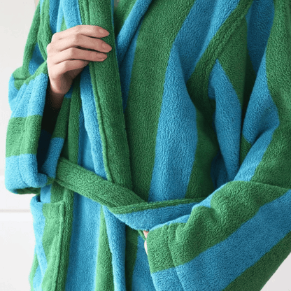 Bold Stripe Cloak Cotton Bathrobe 100% Organic Cotton Bathrobe 7
