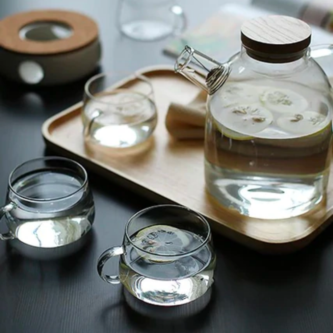 Royelux Borosilicate Glass Teapot Set with Warmer & Infuser for Loose Leaf Tea-Royale Basic