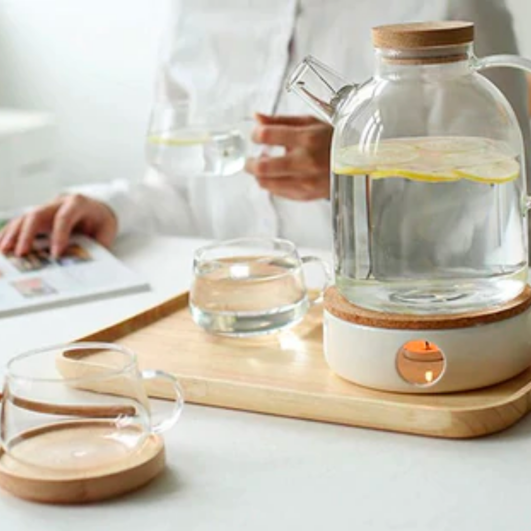 Royelux Borosilicate Glass Teapot Set with Warmer & Infuser for Loose Leaf Tea-Royale Basic
