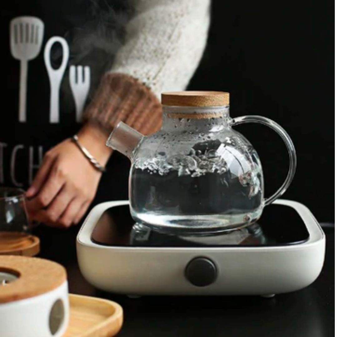 Royelux Borosilicate Glass Teapot Set with Warmer & Infuser for Loose Leaf Tea-Royale Basic