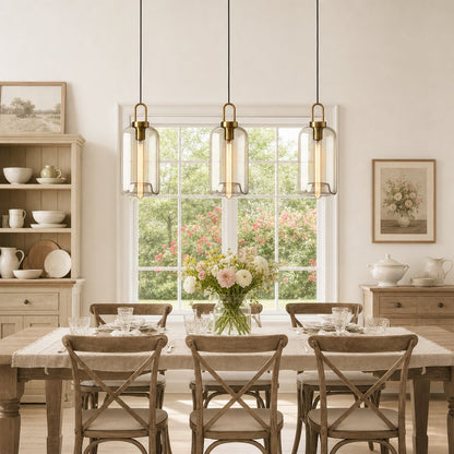 Royelux Modern Smoked Glass Globe Pendant Light with Brass Accents