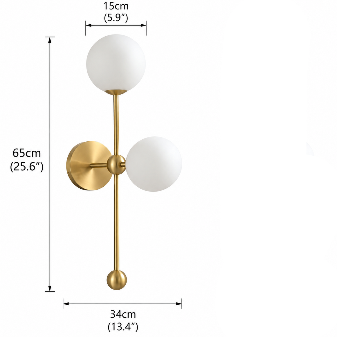 RoyaleGlow Modern Brass Glass Wall Sconce Lighting