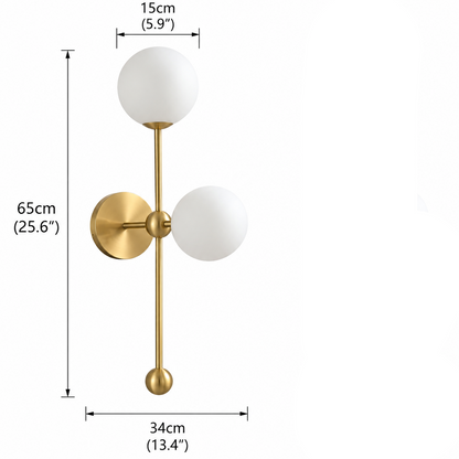 RoyaleGlow Modern Brass Glass Wall Sconce Lighting