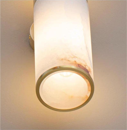 RoyaleGlow Modern Brass & Alabaster Wall Sconce - Elegant Up/Down Lighting