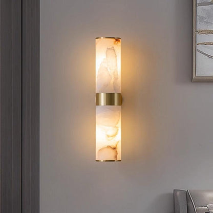 RoyaleGlow Modern Brass & Alabaster Wall Sconce - Elegant Up/Down Lighting