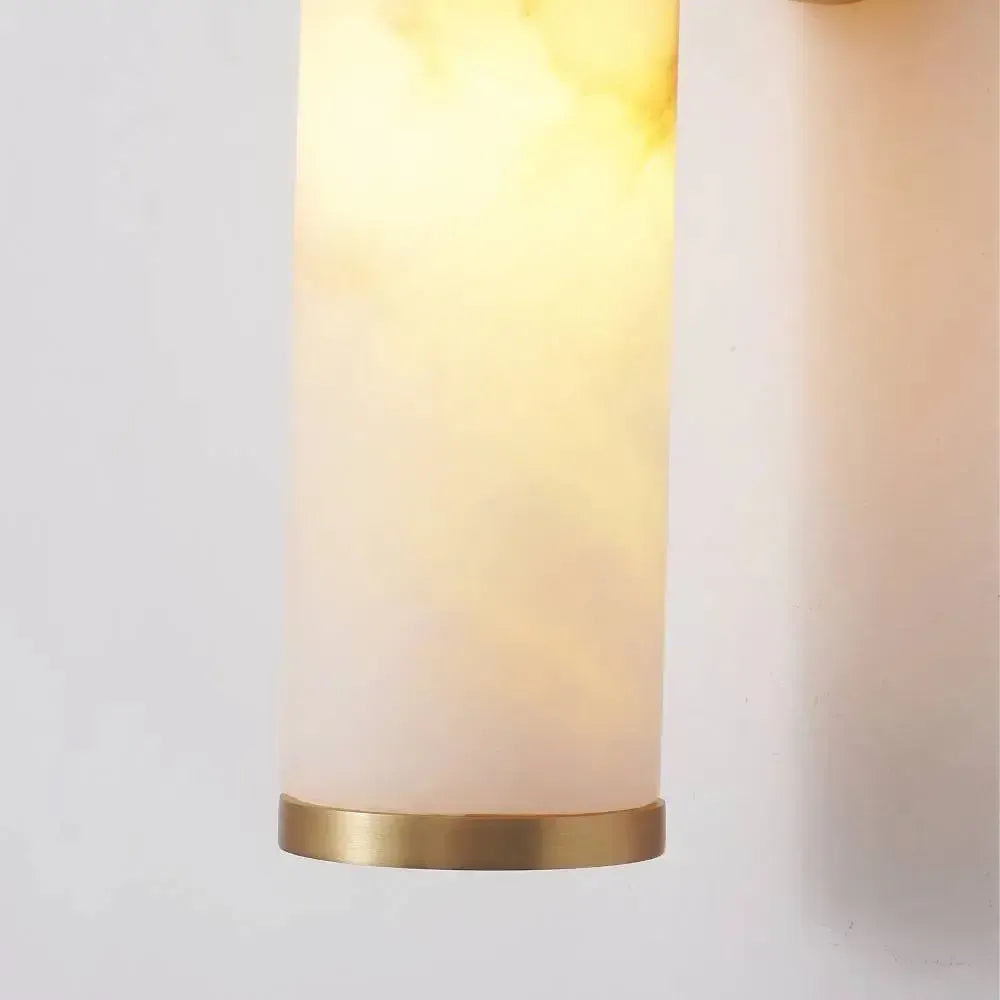 RoyaleGlow Modern Brass & Alabaster Wall Sconce - Elegant Up/Down Lighting