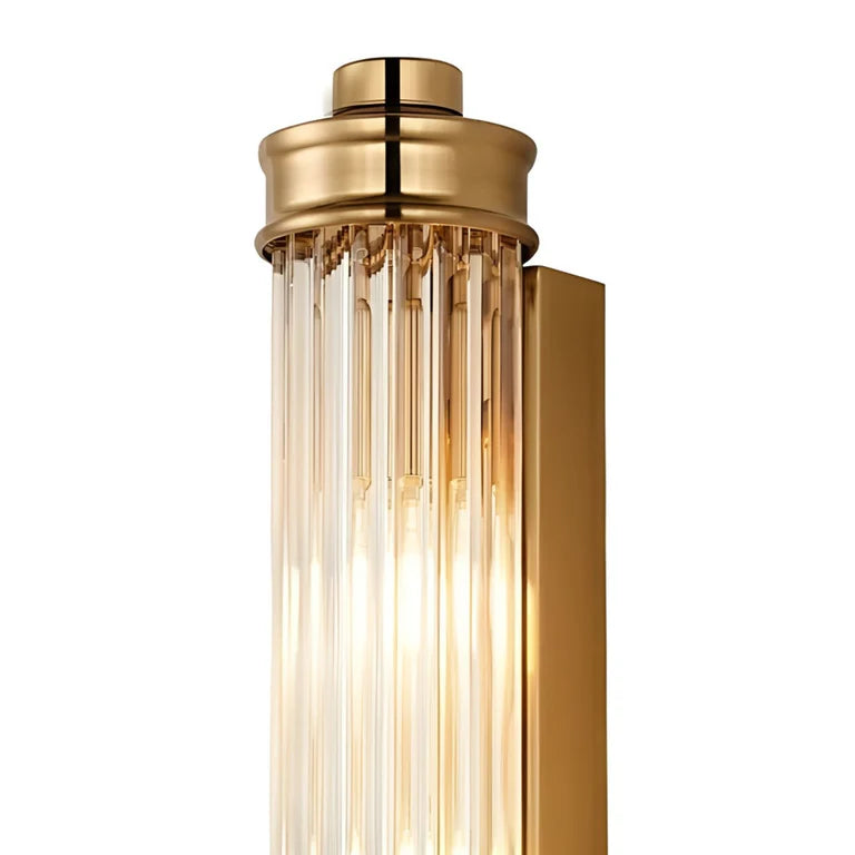 Royallure Art Deco Brass Wall Light Sconce for Bathroom and Living Room Illumination