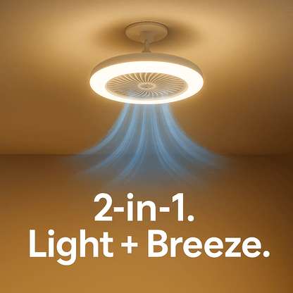 LuxRoyale Dual Fan Light Bulb With LED Remote And Quiet Operation