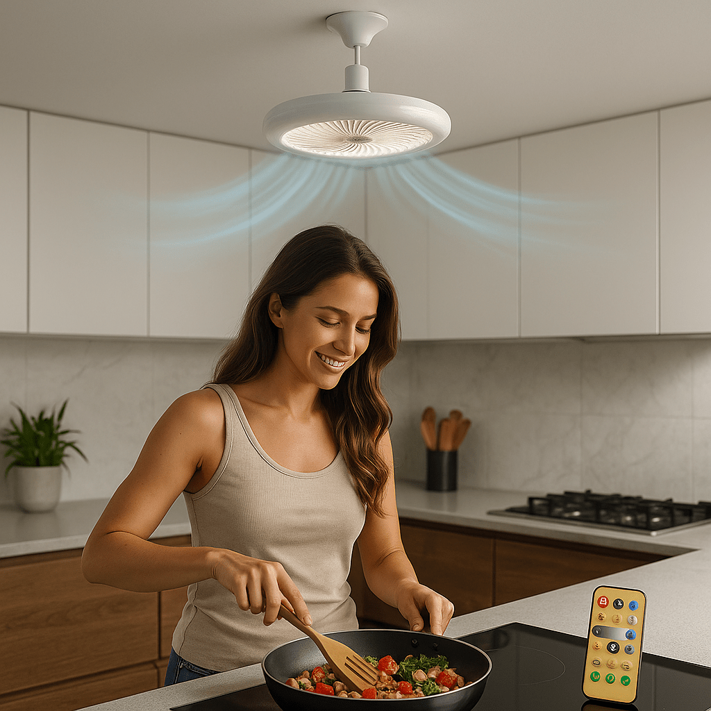 LuxRoyale Dual Fan Light Bulb With LED Remote And Quiet Operation