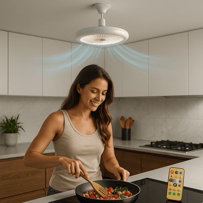 LuxRoyale Dual Fan Light Bulb With LED Remote And Quiet Operation