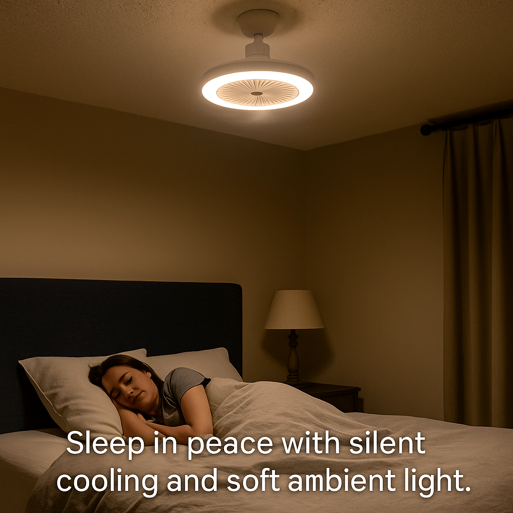 LuxRoyale Dual Fan Light Bulb With LED Remote And Quiet Operation