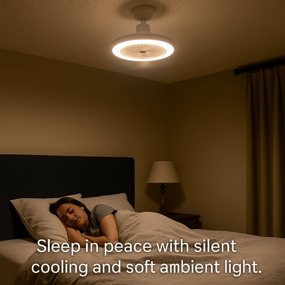 LuxRoyale Dual Fan Light Bulb With LED Remote And Quiet Operation