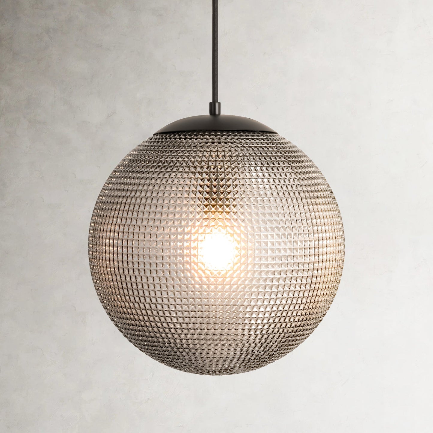 Brillara 1-Light Dimmable Diamond Pattern Glass Vintage Globe Pendant (11") 0