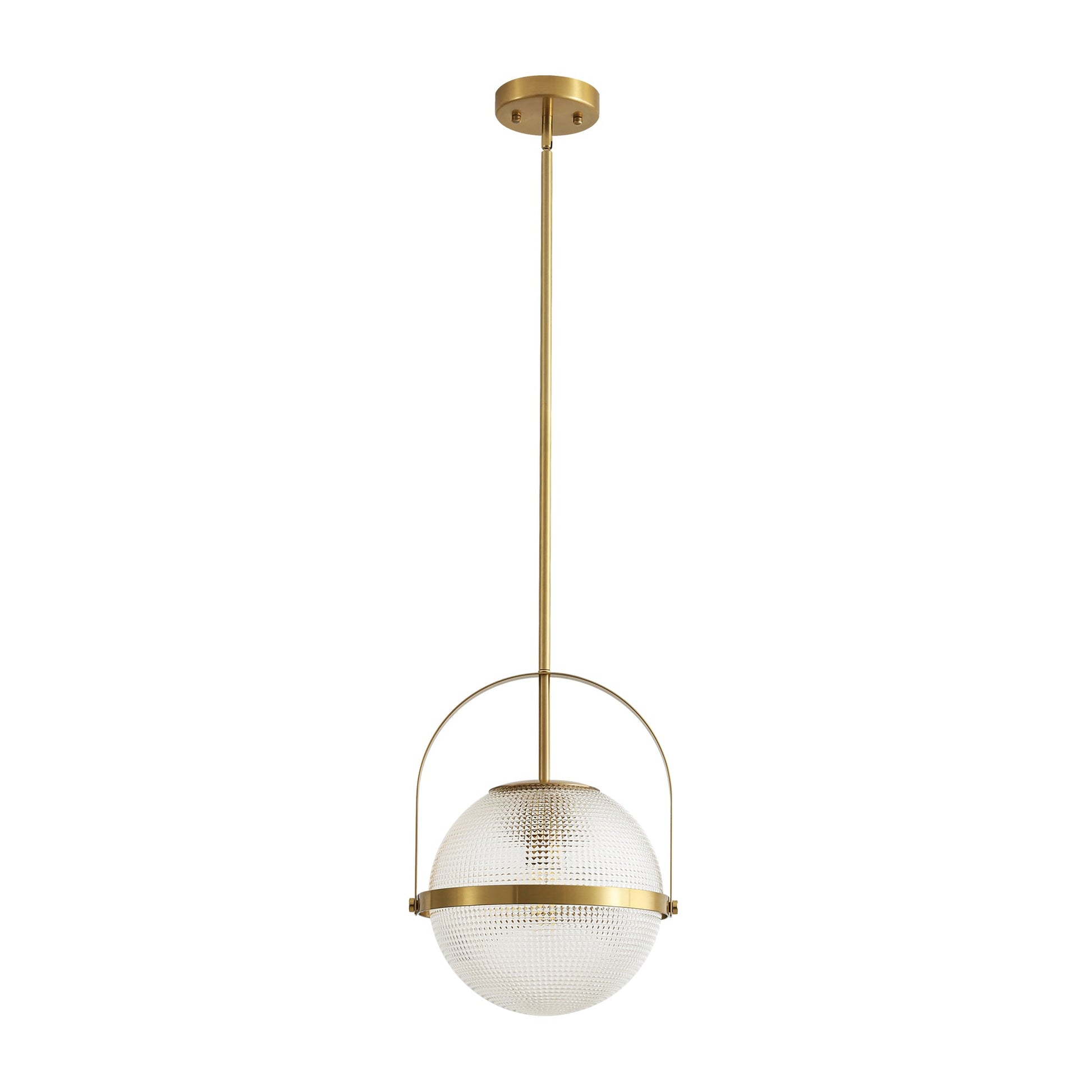 Brillara 1-Light Dimmable Grid Glass Minimalist Globe Pendant (9") 6