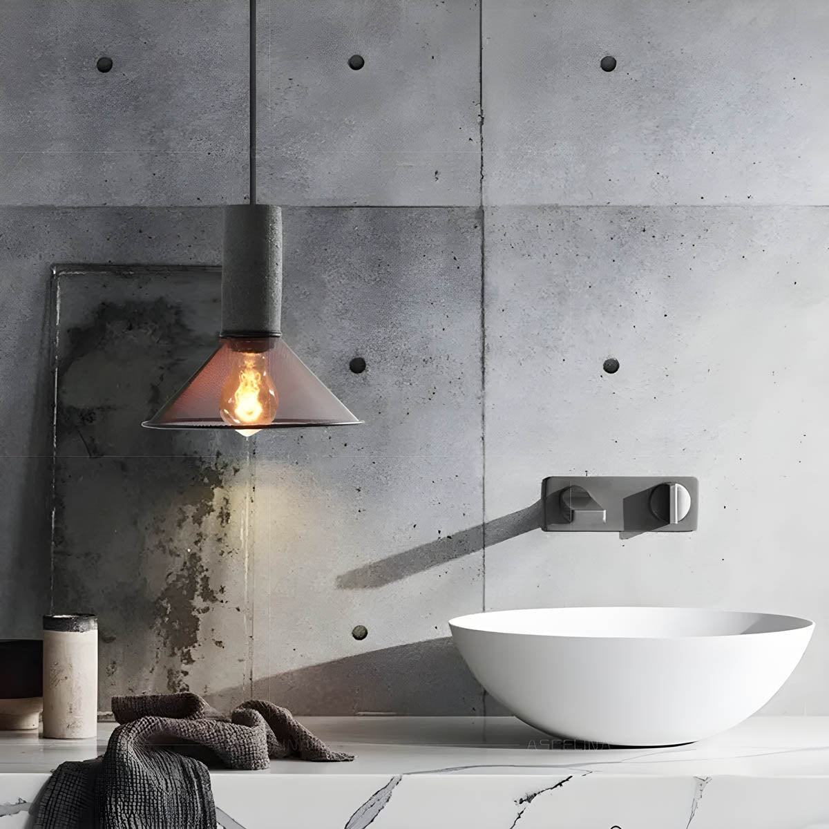 BrumaLuz - Industrial Pendant Lamp in Concrete and Metal 3