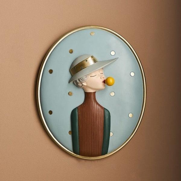 Royelux Chic Bubble Gum Girl 3D Wall Art - Modern Aesthetic Home Decor-Royale Basic