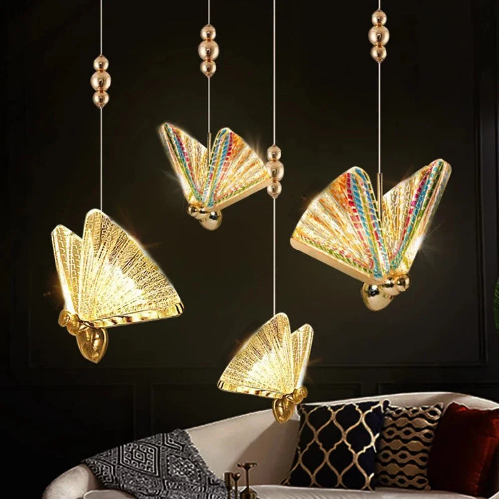 Royallure Butterfly LED Pendant Light – Elegant Hanging Chandelier with Adjustable Height & Color Temperature for Bedroom, Dining Room, & Cafe Decor 