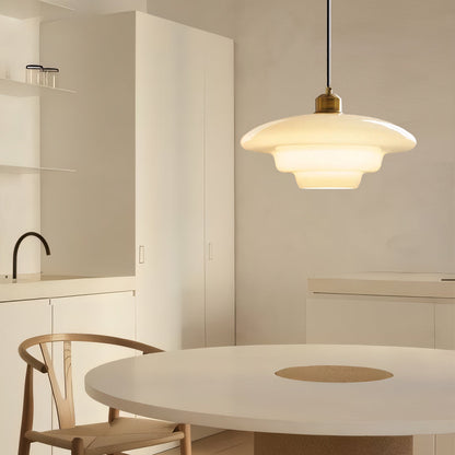 LuxRoyale Art Deco Glass Pendant Light - Elegant Mid-Century Modern Ceiling Lamp