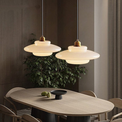 LuxRoyale Art Deco Glass Pendant Light - Elegant Mid-Century Modern Ceiling Lamp