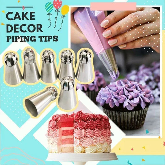 RoyaleGlow Cake Decor Piping Tips Set with Coupler