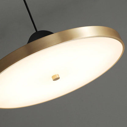 LuxRoyale Modern Cylindrical Brass & Black LED Pendant Light for Kitchen Island