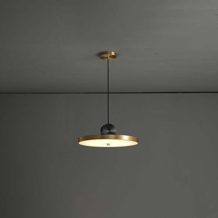 LuxRoyale Modern Cylindrical Brass & Black LED Pendant Light for Kitchen Island